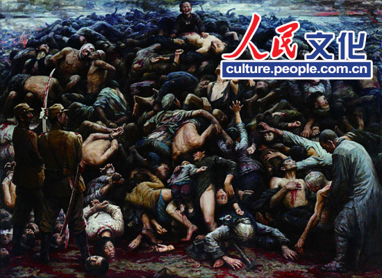 李自健油画代表作《南京大屠杀》今天捐赠给国