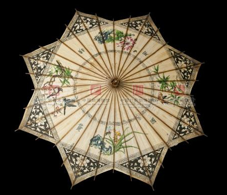 中国伞博物馆:万民伞里写着"光绪十四年仲秋月�Y旦"