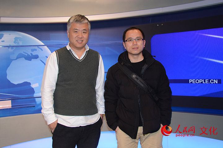 《我在故宮修文物》導演蕭寒（左）、葉君在人民網演播室。（人民網記者吳亞雄 攝）