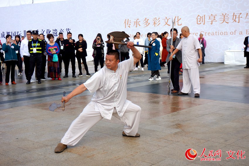 第七屆中國成都國際非物質文化遺產開幕式期間，武術表演