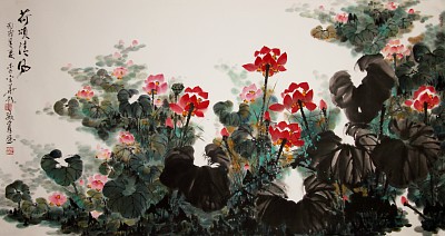 今日荷花别样红——苏州画院院长沈威峰谨作画悼念廖汉生先生