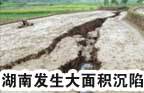 湖南现大面积沉陷 稻田开裂